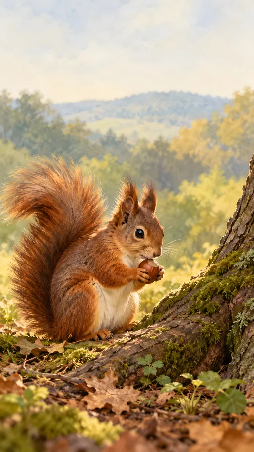 Squirrel with a Hazelnut — Animals & Wildlife wallpaper