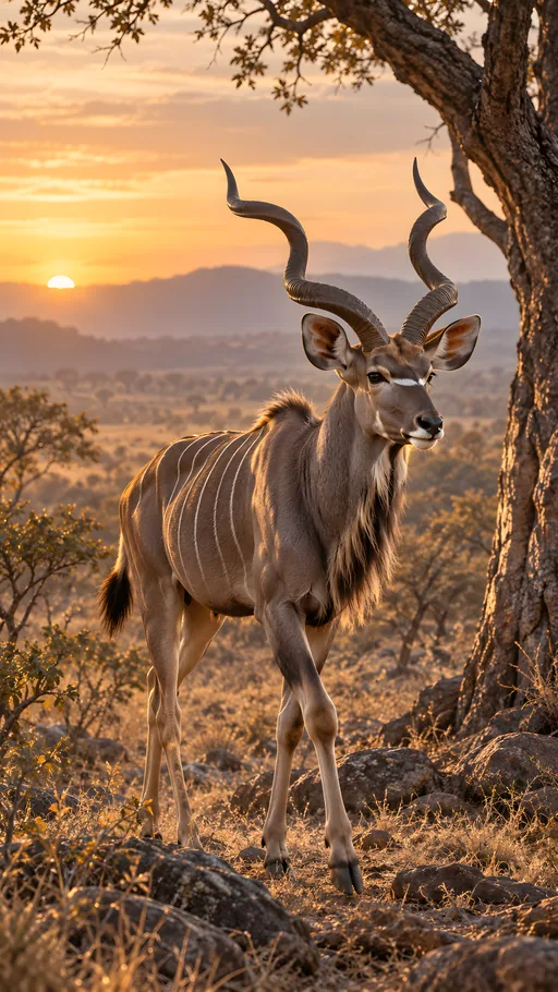 Greater Kudu in Dry Woodland — Animals & Wildlife wallpaper