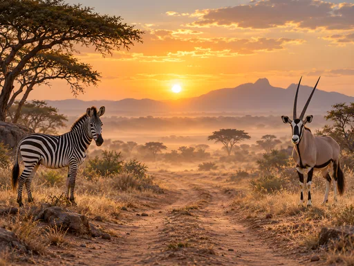 Zebra and Oryx — Animals & Wildlife wallpaper