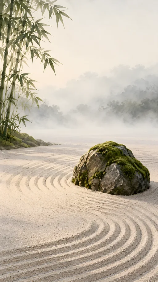 Raked Sand and Moss Stone — Minimal & Color wallpaper